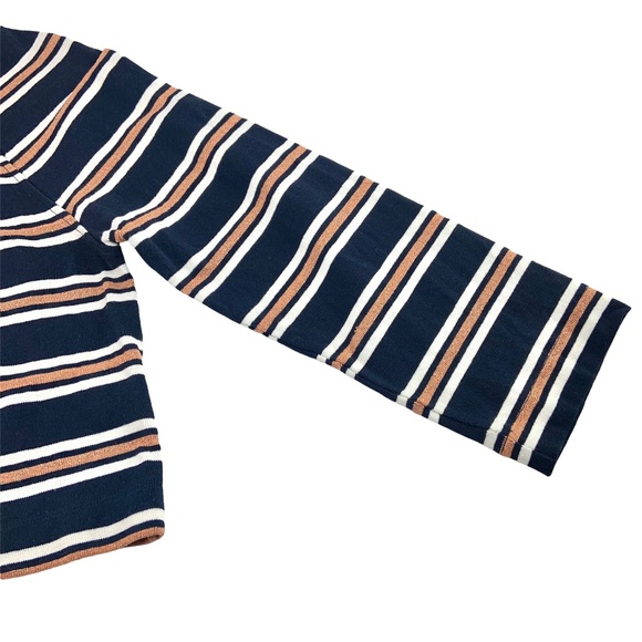 Madewell Texture & Thread Striped Pullover Boxy Sweater Flare Sleeve - Picture 5 of 7